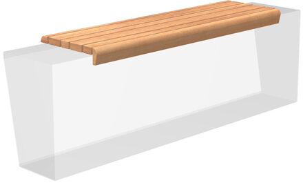 Zitting afgerond 149 x 46 x 9 cm hardhout