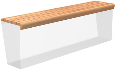 Zitting afgerond 199 x 46 x 9 cm hardhout