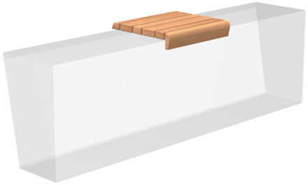 Zitting afgerond 49 x 46 x 9 cm hardhout