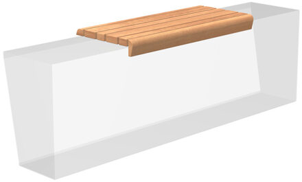 Zitting afgerond 99 x 46 x 9 cm hardhout