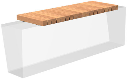 Zitting recht 145 x 50 x 7.2 cm hardhout