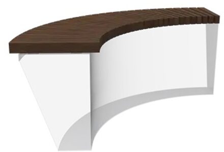 Zitting recht voor 100 cm binnenbocht bamboe