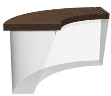 Zitting recht voor 100 cm buitenbocht bamboe