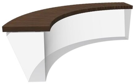 Zitting recht voor 150 cm binnenbocht bamboe