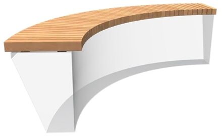 Zitting recht voor 150 cm binnenbocht hardhout