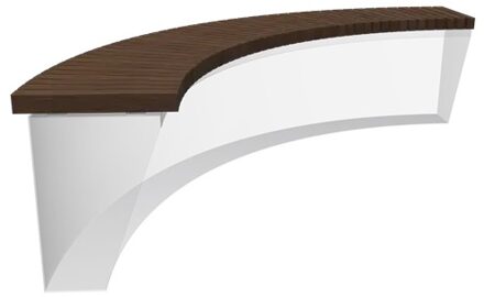 Zitting recht voor 200 cm buitenbocht bamboe