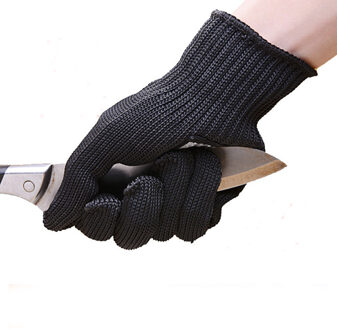 ZK20 1/Paar Zwart Werken Veiligheidshandschoenen Snijbestendige Beschermende Roestvrij Staaldraad Butcher Anti-Snijden handschoenen