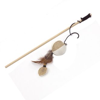 ZK20 Cartoon Huisdier Kat Teaser Speelgoed Veer Houten Staaf Muis Speelgoed Met Mini Bell Cat Catcher Teaser Houten Stok Kat interactief Speelgoed