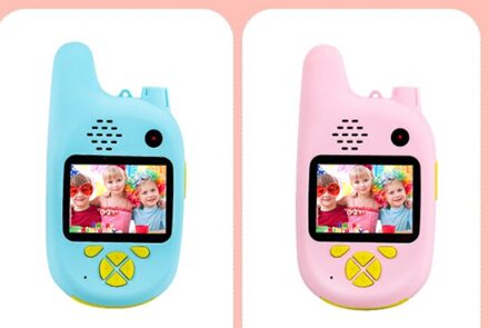 ZK20 P11 1080P Kids Walkie Talkie Mini Draagbare Max 3Km Twee Manier Radio Kanaals Speelgoed Smart Digitale Camera kid Games Speelgoed 1stk blauw en 1stk rood