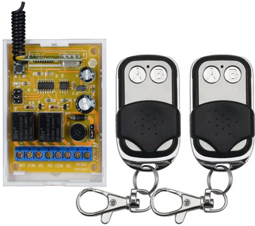 ZK2LM 2 Channel DC12V 24V Wireless Remote Control Switch 10A Relay Receiver With 2PCS Metal Transmitter For Smart Home