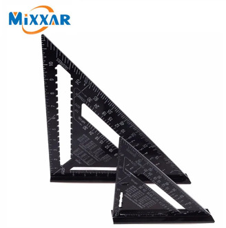 ZK30 Angle Ruler 7/12 inch Metric Aluminum Alloy Triangular Measuring Ruler Woodwork Speed Square Triangle Angle Protractor
