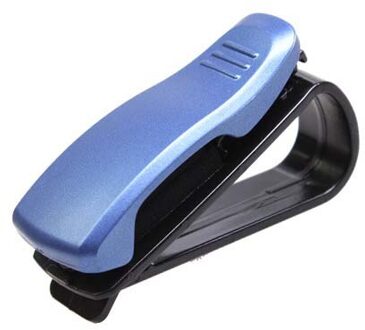 ZK30 Auto Zonnebril Houder Zonneklep Auto Zonnebril Case Organizer Glazen Opbergdoos Turn Bont Lederen Auto Accessoires 4 Kleuren B blauw