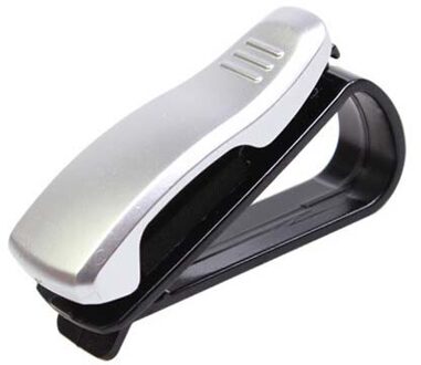 ZK30 Auto Zonnebril Houder Zonneklep Auto Zonnebril Case Organizer Glazen Opbergdoos Turn Bont Lederen Auto Accessoires 4 Kleuren B zilver