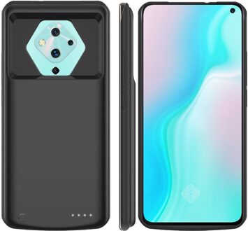 Zkfys Acculader Gevallen Voor Vivo S5 Batterij Cover 6500Mah Draagbare Power Bank Case Siliconen Batterij Externe Opladen Case zwart