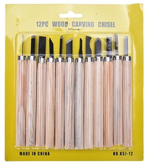 Zlinkj 12 Stks/partij Droog Hout Beitel Set Specht Hand Houtsnijwerk Gereedschap Chip Detail Beitel Set Messen Tool