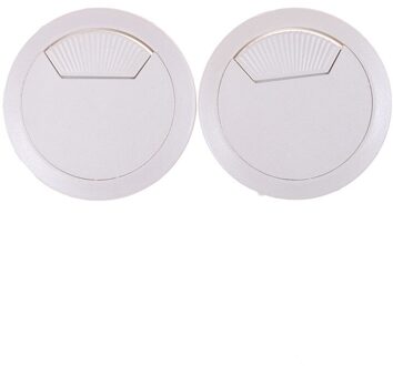 Zlinkj 2 Stks/set Grijs Beste 60 Mm Computer Kabeldoorvoerklep Tafel Kabel Outlet Poort Oppervlak Draad Gat Cover Duurzaam