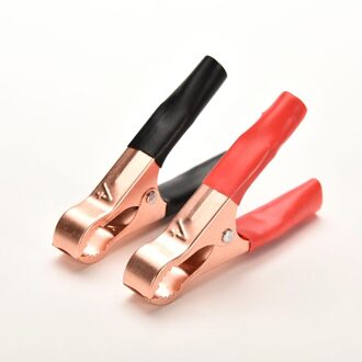 ZLinKJ 2Pcs 100A Rood + Zwart 90mm Krokodil Auto Caravan Van Batterij Test Lead Clips Geïsoleerde Alligator Klem