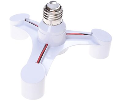 Zlinkj Witte Kleur 3 In 1 E27 Om E27 Led Lampen Socket Splitter Adapter Houder Voor Foto Studio