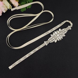 ZMS352 Bruids Riem Strass Riem Handmad Bruiloft Riem Bruidsmeisje Riem Mariage Sjerp Bruiloft Accessoires Riem Voor Avondjurk ivoor