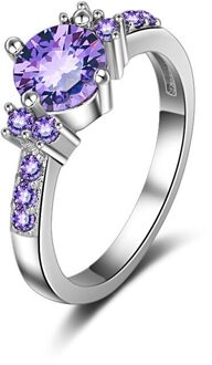 Zn Ringen Voor Vrouwen Paars Aaa Zirkoon Sieraden Engagement Wedding Ring Bijoux Maat 6 7 8 9 10 Valentine dag