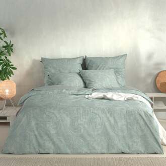 Zo Home Dekbedovertrek Katoen Paisley Di Lino Linnen Look - mint green Groen