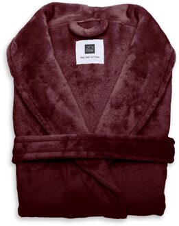 Zo Home Flanel Fleece Badjas Cara - bordeaux red - L Rood