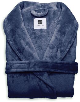 Zo Home Flanel Fleece Badjas Cara - indigo blue - M Blauw