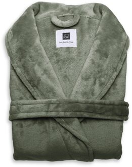 Zo Home Flanel Fleece Badjas Cara - olive green - L Groen