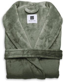 Zo Home Flanel Fleece Badjas Cara - olive green - S Groen