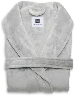 Zo Home Flanel Fleece Badjas Cara - pearl grey - S Zilver