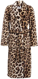 Zo Home Flanel Fleece Badjas Leopard - bruin