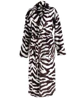 Zo Home Flanel Fleece Badjas Zebra - brown - L Bruin