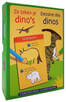 Zo teken je dino's - 12 sjabloonkaarten