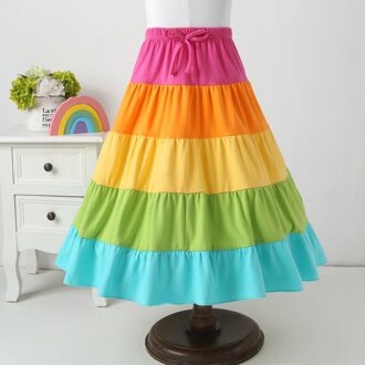 Zoete Ins Baby Meisjes Candy Kleur Ruches Twirly Maxi Rokken Multi Kleur Leuke Kinderen Lente Zomer Herfst Kleren 2T-90