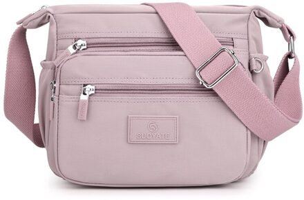 Zoete Meisjes Casual Crossbody Tassen Voor Vrouwen Zomer Flap Nylon Reizen Schoudertas Dames Sport Messenger Bags Clutch Purse licht paars