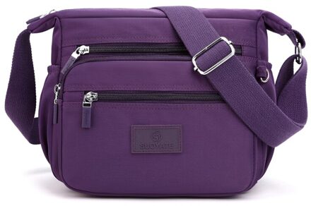 Zoete Meisjes Casual Crossbody Tassen Voor Vrouwen Zomer Flap Nylon Reizen Schoudertas Dames Sport Messenger Bags Clutch Purse Paars