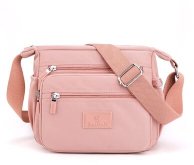Zoete Meisjes Casual Crossbody Tassen Voor Vrouwen Zomer Flap Nylon Reizen Schoudertas Dames Sport Messenger Bags Clutch Purse Roze