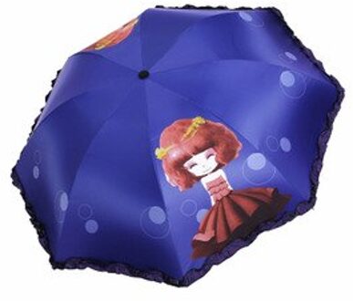 Zoete Tiener Meisjes Regen Paraplu Voor Kids Praktische Kinderen Paraplu Waterdicht Winddicht Zonnescherm Paraplu blauw