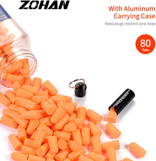 ZOHAN 80 Pairs Foam Ear Plugs Noise reusable Blocker/Filter soundproof earmuffs sleep earplugs silicone Carrying Case For Sleep