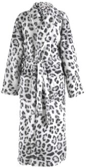 Zohome Zo Home Flanel Fleece Badjas Snow Leopard - grey - M Grijs