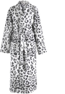 Zohome Zo Home Flanel Fleece Badjas Snow Leopard - grey - XL Grijs