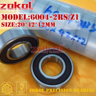ZOKOL 6004 RS bearing 6004 2RS Z3V3 6004ZZ Z1 S6004zz Deep Groove ball bearing 20*42*12mm