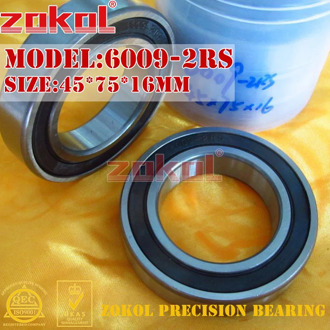 ZOKOL 6009RS bearing 6009 2RS 180109 6009-2RS Deep Groove ball bearing 45*75*16mm