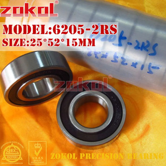 ZOKOL 6205RS bearing 6205 2RS RS Z3V3 6205ZZ S6205ZZ Deep Groove ball bearing 25*52*15mm