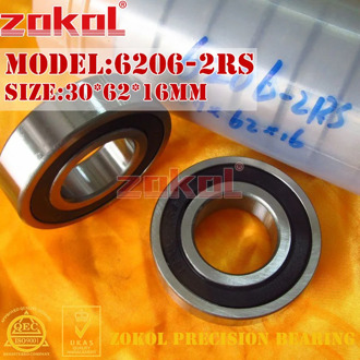 ZOKOL 6206RS bearing 6206 2RS N RS Z3V3 6206 ZZ Z1 S6206zz 6206-2RSN Deep Groove ball bearing 30*62*16mm