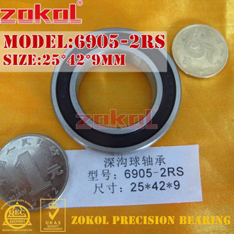 ZOKOL 6905 RS bearing 6905 2RS ZZ 6905ZZ Z1 6905 Deep Groove ball bearing 25*42*9mm