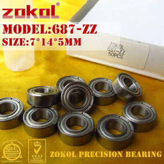 ZOKOL bearing 687zz 687ZZ P5Z4 687 OPEN Miniature Deep Groove ball bearing 7*14*3.5mm 7*14*5mm