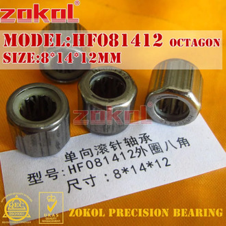ZOKOL bearing HF081412 EWC0812 Outer ring octagon One way needle roller bearing 8*14*12mm Knurled Hexagon
