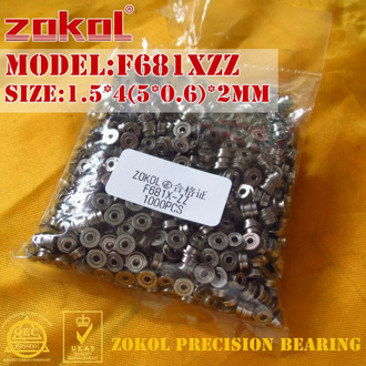 ZOKOL F681X-ZZ bearing F681XZZ Flange bearing F681 X ZZ Deep Groove ball bearing 1.5*4(5*0.6)*2mm
