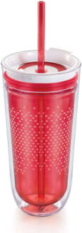 Zoku Hydration Travel Drinkfles + Rietje - Rood